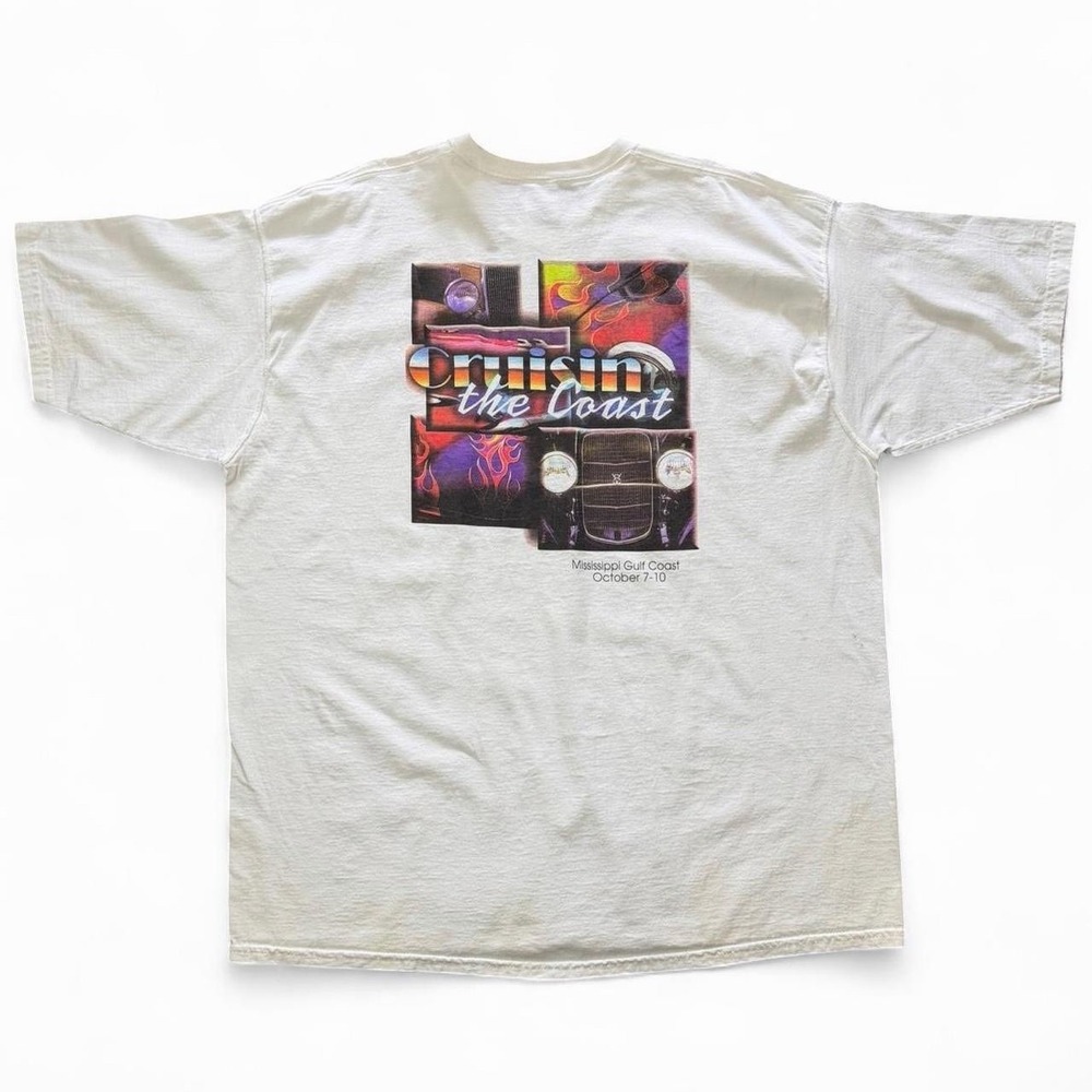 Vintage 90s Cruisin the Coast Mississippi Hot Rod Auto Car Flame Graphic T-shirt